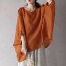ZANZEA Women Dolman 3/4 Sleeve Blouse 2024 Summer Holiday Irregular Shirt Elegant Solid Simple Tunic Casual Loose O-neck Blusas