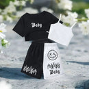 New Kids Girls Clothing Set Summer Short Sleeve Fashion Three Piece Girls Suit Color Block Children Outfits Girls Clothes 8-12Y - M & M Global