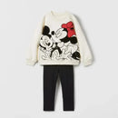 Minnie Mouse Pattern Baby Girl Autumn Sweatshirt Suit Popular Design Tops + Leggings Two Piece Set Kids Clothing Children's Set - M & M Global