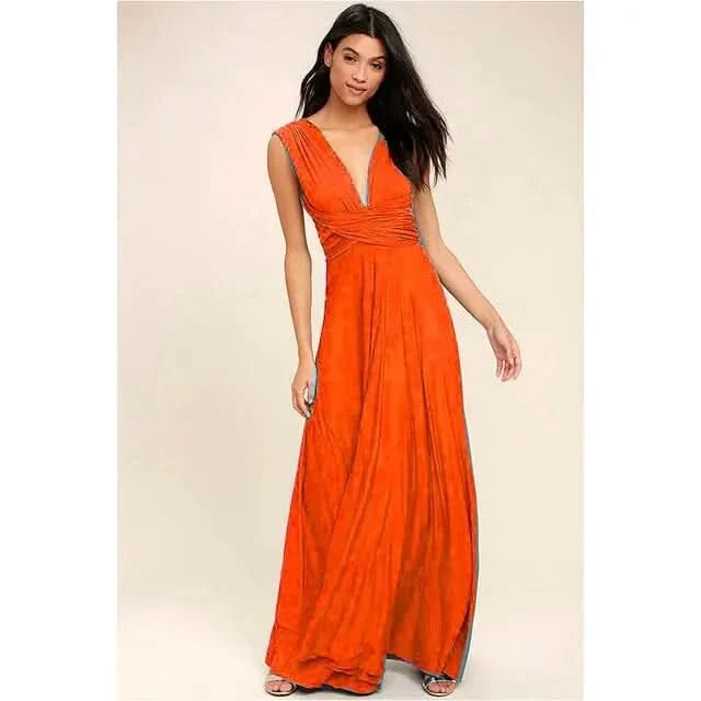 Sexy Women Multiway Wrap Convertible Boho Maxi Club Red Dress Bandage Long Dress Party Bridesmaids Infinity Robe Longue Femme - M & M Global