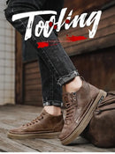 Men Boots Winter High Top Leather Shoes Fashion Cotton Shoes Fashion Ankle Boots Business Casual Outdoor Shoes Male Sneakers New - M & M Global