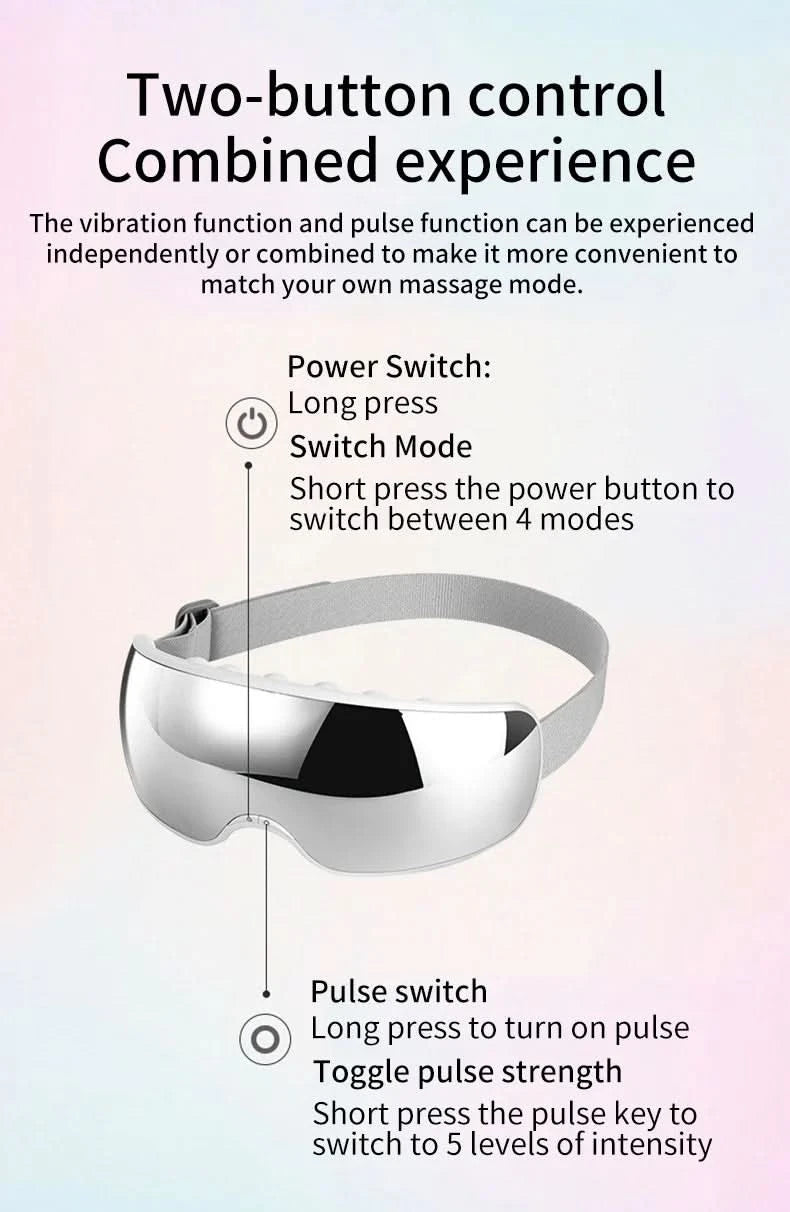 Eye Massager Acupoint Vibration Pulse Hot Compress Eye Care With Bluetooth Music Relieve Fatigue Visible Eye beauty instrument - M & M Global