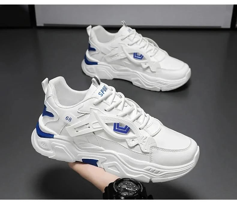 Student height increasing shoes four season new thick sole men's casual sports shoes soft sole comfortable outdoor running shoes - M & M Global