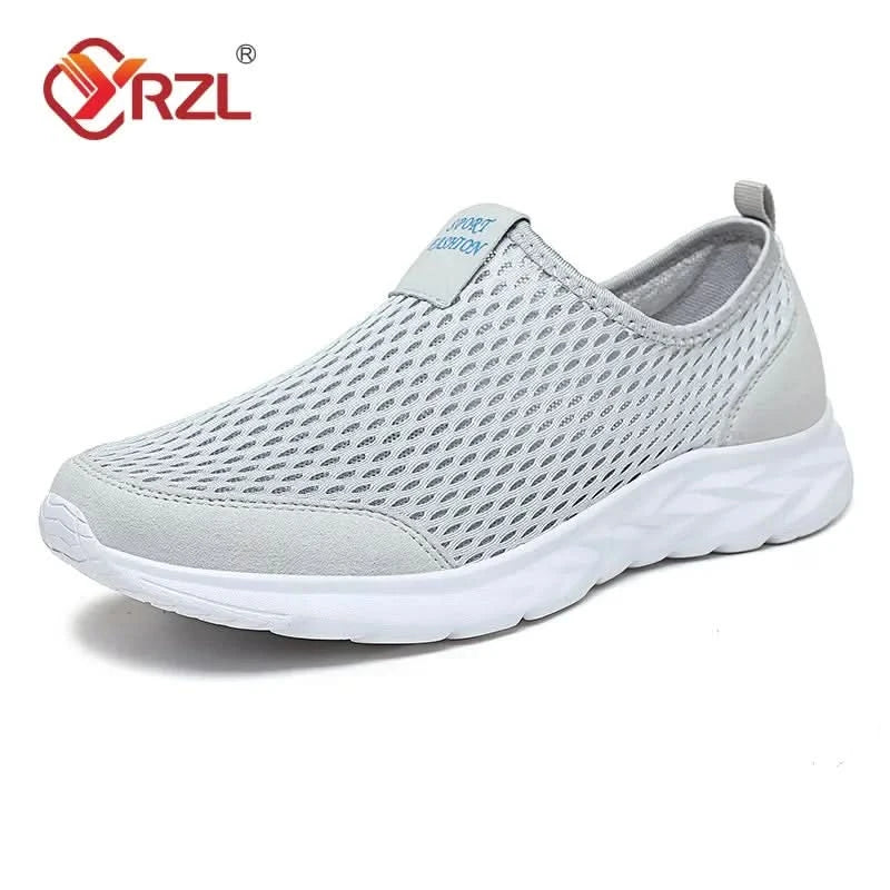 YRZL Men's Sneakers Breathable Mesh Men Casual Shoes Outdoor Non-Slip Big Size Loafers Walking Lightweight Male Tennis shoes - M & M Global