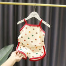 Baby Clothes Sets Summer Toddler Girl Strap Suits Cotton Printing Baby Boy Tops Tee and Shorts Infant Tracksuit Newborn Sets - M & M Global