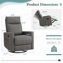 JHK Rotating Living Room Sofa Recliner With Oversized Foot Swivel Rocking Rocker Recliner Glider Nursery Sofas for BedRoom