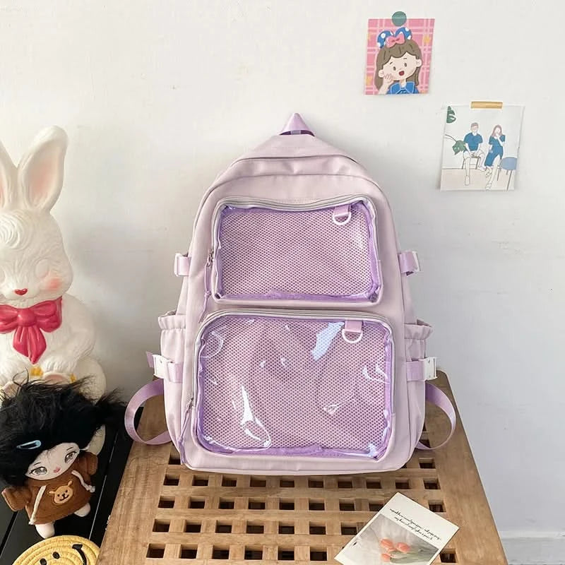 Japanese Style Transparent Ita Bag for Girls Comic Cons Large Capacity Women Backpack Fashion School Bags for College Student JK - M & M Global