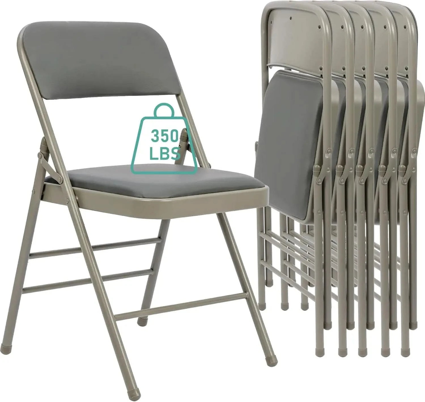 6 Pack Folding Chairs, Fabric Dining Chair Set with Padded Cushion, Indoor Outdoor Folding Chairs Seat for Home Office Events