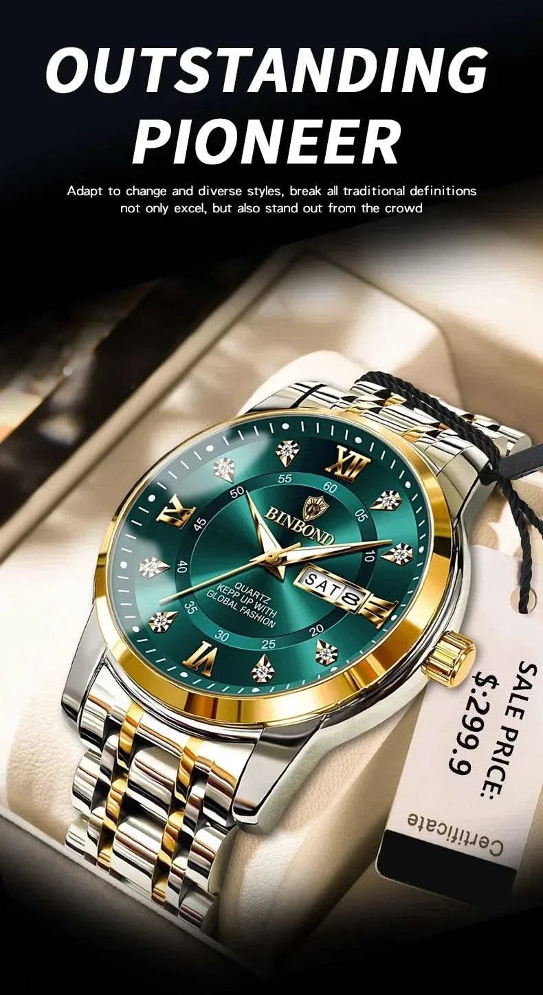 Casual Business Movement Fashion Quartz Wristwatches Gold Diamond Clock Men Luxury Watch Automatic Watches Mens Gifts Relojes - M & M Global