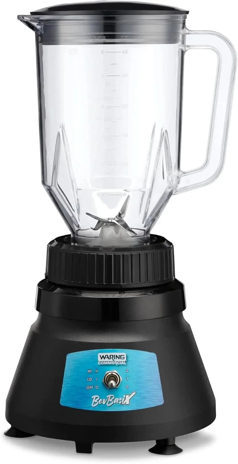 Commercial Countertop Bar Blender, BevBasix Light Duty 1/2 HP with 48 oz Copolyester Container, Made in the USA, Professional Fo - M & M Global
