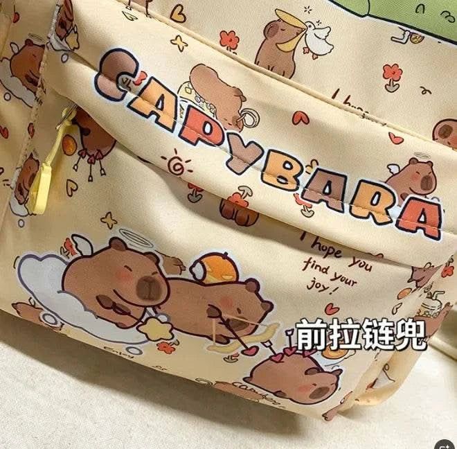 Cute Capybara Backpack for Girls Boys Student Teenager Children's Rucksack Women Cute Casual School Bags Kids Birthday Gift Toy - M & M Global