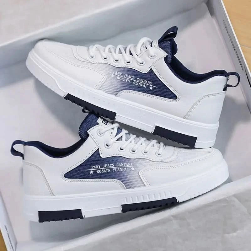 Versatile white shoes men's new 2025 summer casual breathable mesh board shoes fashionable sports height increasing men's shoes - M & M Global