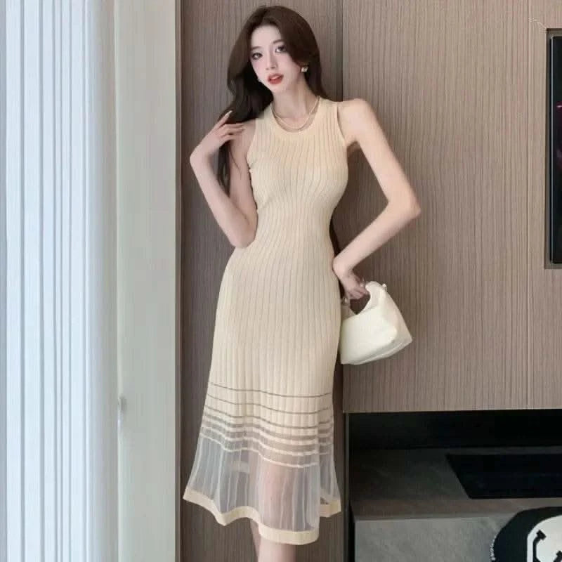 Dresses for Women Black SMidi Woman Dress Party Evening Night Club Prom Casual Youth G Fashion Summer 2024 Retro Sensual Sexy X - M & M Global