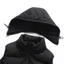 Men Autumn Thicken Cotton Sleeveless Vests Jacket Coat Mens Winter Warm Detachable Hat Outwear Waistcoat Hooded Vest Jacket Male