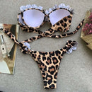 2025 New Summer Swimwear Bikini Set Sexy Leopard Strapless Bikini 2 Piece Set Women Split Swimsuit High Waist Beach Style Bikini - M & M Global