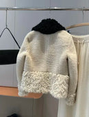 Original high-quality 2026 new women's jacket top patchwork faux fur effect coat