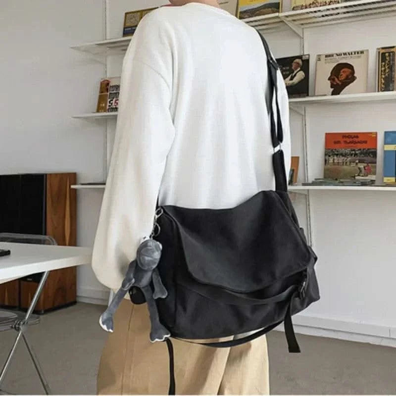 Canvas Messenger Bag Ladies Big Capacity Handbags Shoulder Bag Youth Girls Student School Bags Fashion Men Crossbody Bags Bolsos - M & M Global