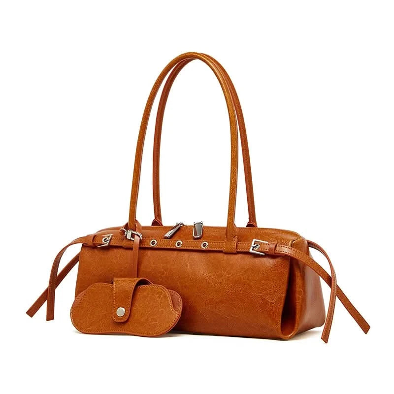 New Women's Rectangle Bag Luxury Designer Shoulder Bags High Quality Cowhide Handbags Fashion Women Baguette Bag 3086 - M & M Global