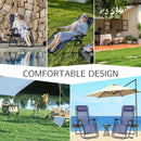 JHK Zero Gravity Set of 2 Portable Recliner Camping Patio Outdoor Garden Lounge Chair with Cup Holder Trays Adjustable Pillow