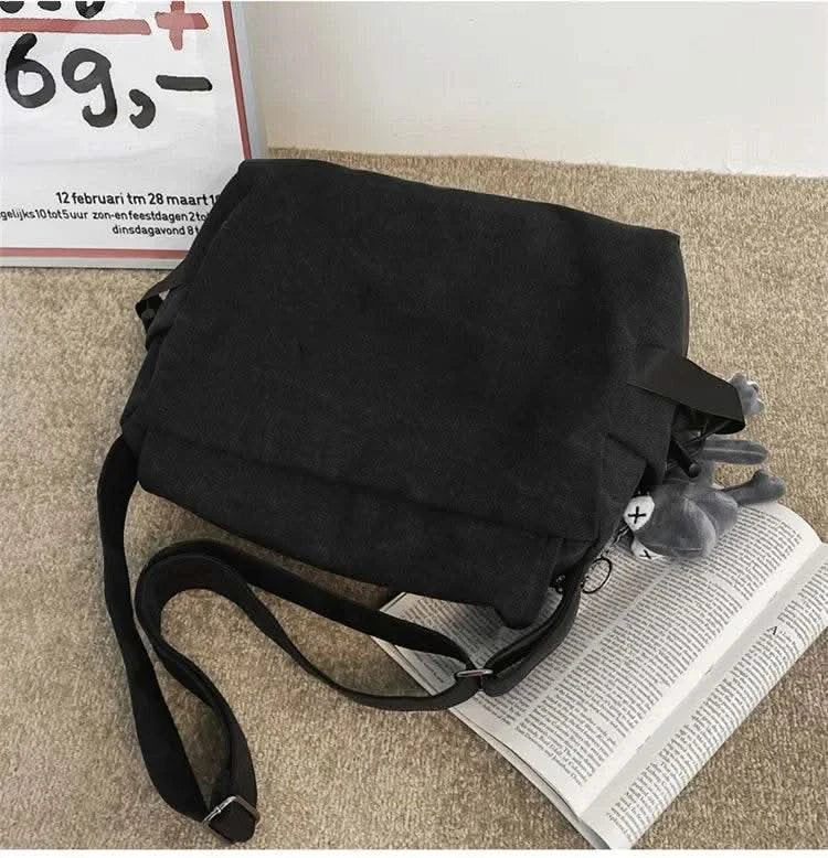 Canvas Messenger Bag Ladies Big Capacity Handbags Shoulder Bag Youth Girls Student School Bags Fashion Men Crossbody Bags Bolsos - M & M Global