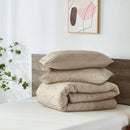 solid color cut flower craft Comforter sets, breathable, 100% microfiber, 1 quilt + 2 pillows, all seasons, machine washable.