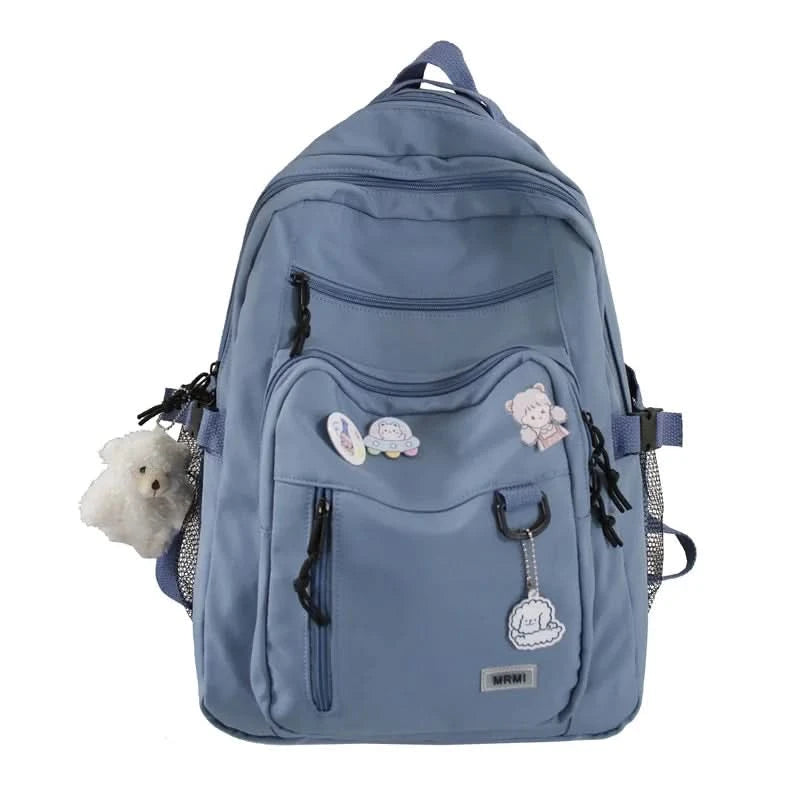 Fashion Big Student Backpack NEW Badge Rucksack Girls School Bag High Capacity Women Backpack Female Cute Leisure Travel Mochila - M & M Global