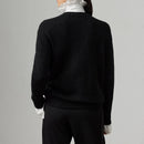 2025s Holiday Metallic Bear Sweater Cashmere Knit Pullover Autumn Winter Long Sleeve Women Knitwear Top Coat Relaxed Fit Clothes