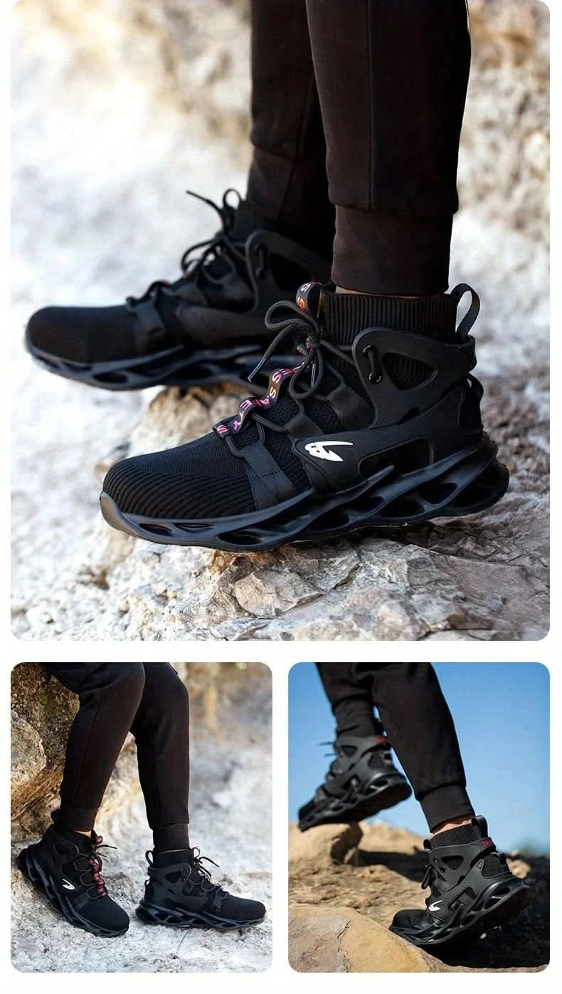 Fashionable breathable anti-smash and anti-puncture safety shoes
