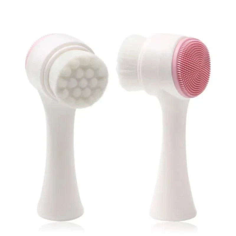 3D Bilateral Silicone Facial Cleanser Manual Massage Facial Brush Soft Bristles Silicone Double-Sided Face Brush Cleaning Tools - M & M Global