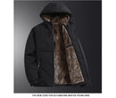 Winter Men's Fleece Warm Down Parkas Fashion Men Cotton Thick Padded Coats Men Thermal Windbreaker Hooded Overcoats Clothing