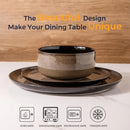 Ceramic Dinnerware Sets for 8 Reactive Glaze Plates and Bowls Set with High Resistance to Chips and Cracks Fully Compatible wit