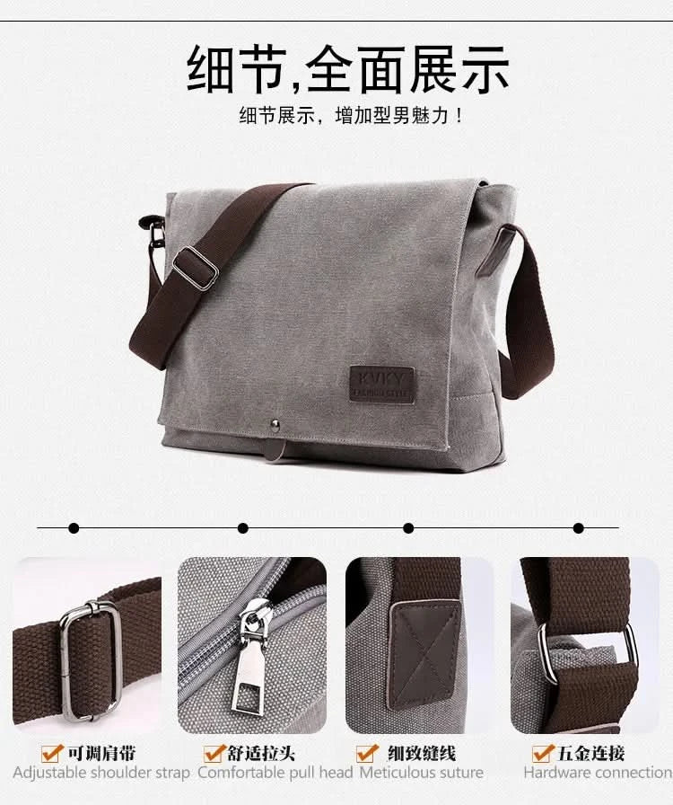 Men's multi-functional shoulder bag, leisure large capacity business travel bag, fashionable storage sling bag - M & M Global