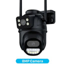 6K 12MP Outdoor Wifi Camera PTZ 8X Optical Zoom Three Lens Dual Screens Video Surveillance 8MP Dual Lens CCTV Security IP Camera - M & M Global