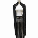 Leosoxs Tassel Hand Crochet Knitted Women Bikini Cover Ups Summer Holiday Beach Bathing Suit Sexy Hollow Out Skirts Matching Set - M & M Global