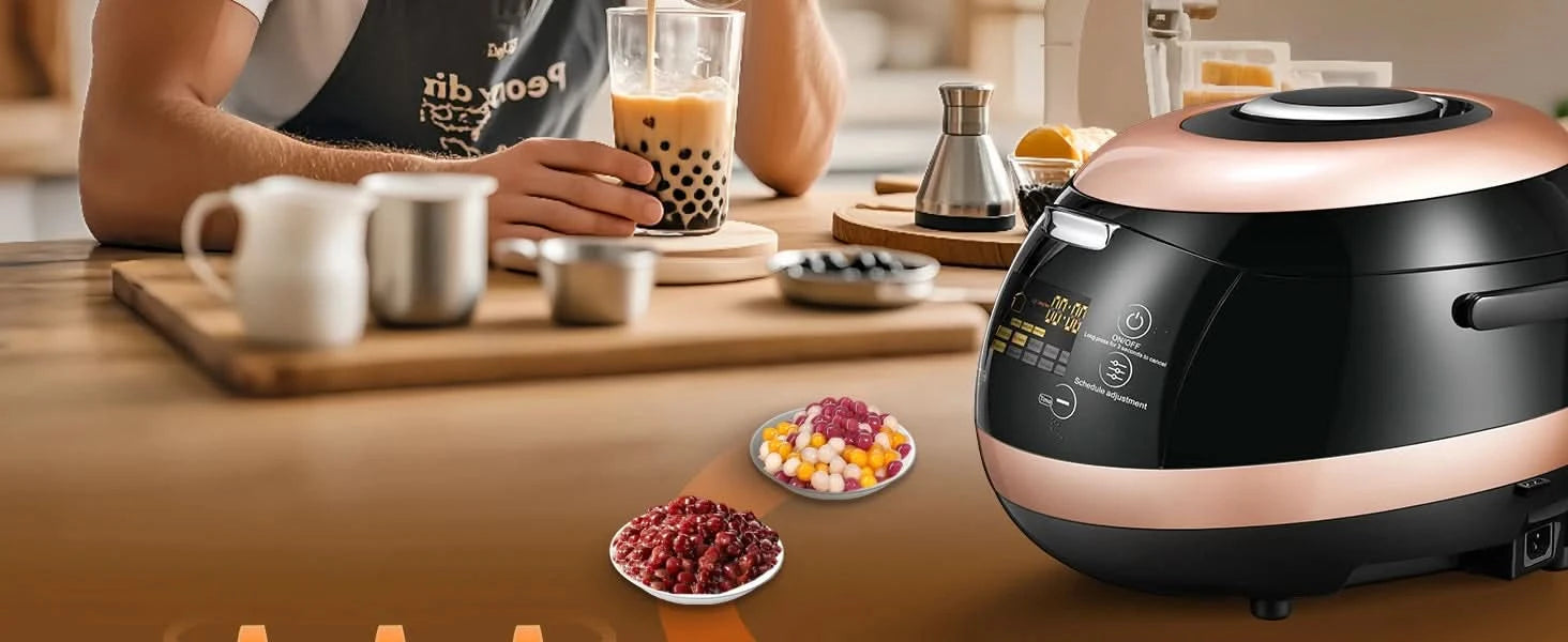 5L Boba Maker Machine Commercial Intelligent Tapioca Cooker with Even Heat Distribution, Anti-Overflow & Pressure Relief Valve, - M & M Global
