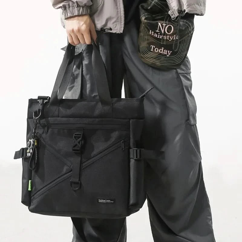 Japanese tooling style ballistic nylon tote bag men's shoulder commuter messenger bag large capacity computer handbag briefcase - M & M Global