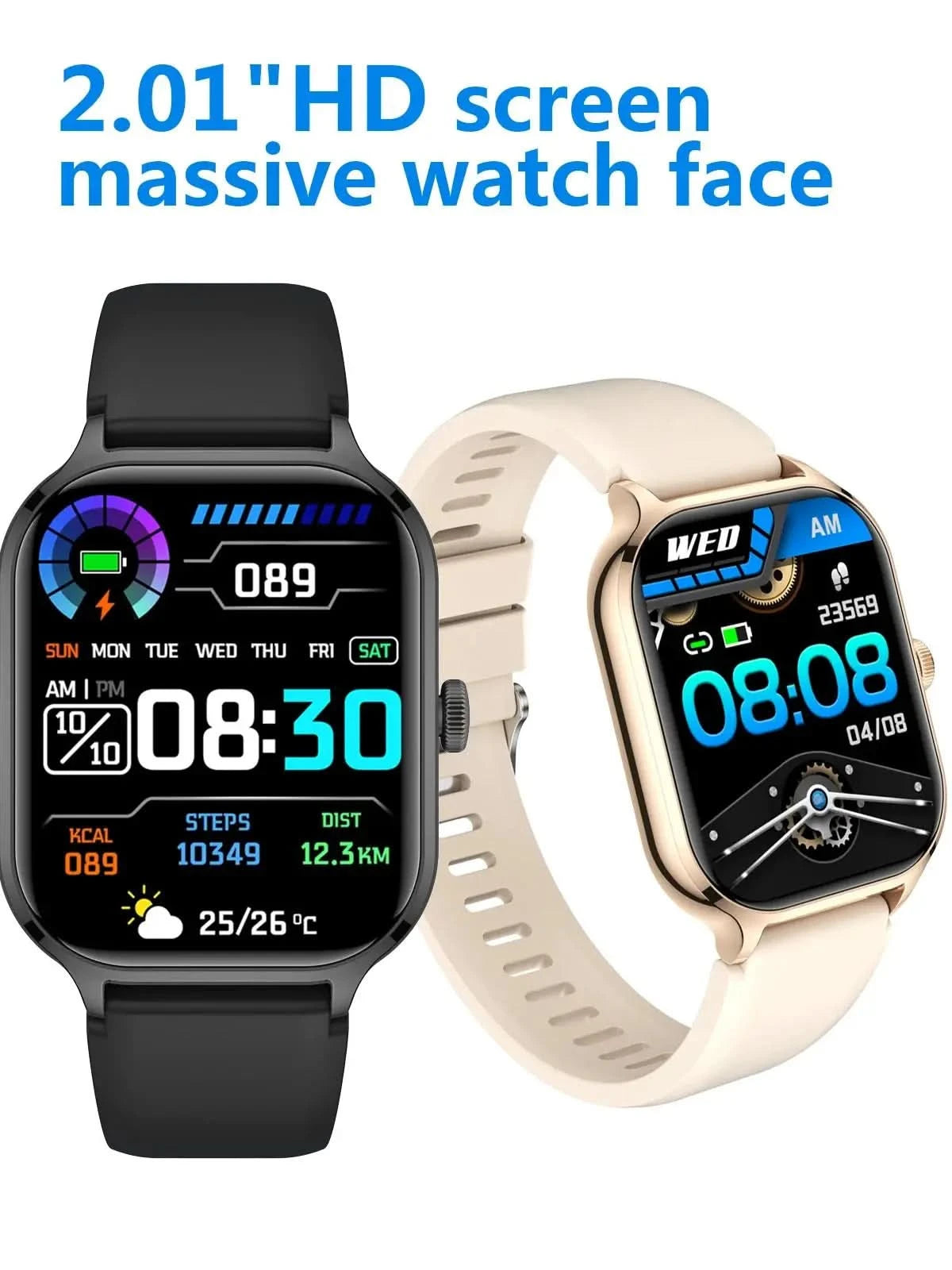 Multifunctional smart watch, wireless call/dial, message reminder, multiple sports modes, suitable for men and women, compatible