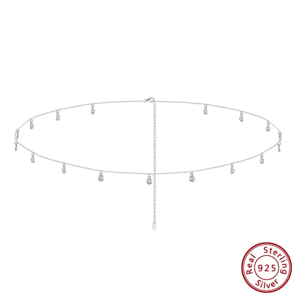 ORSA JEWELS 925 Sterling Silver Body Sexy Waist Chain Adjustable Sexy Bikini Body Belly CZ Chain for Women Summer Jewelry CW01 - M & M Global