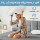 JHK Memory Foam Pillows Standard Size Neck Pillow Ventilated Cooling Bed Pillow with Removable Washable Cover Ultimate Comfort