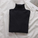 Korean High Collar Knitted Long Sleeve Base Shirt Pure Color Slimming Versatile Underwear Elegant Inner Long Top Women's Fashion