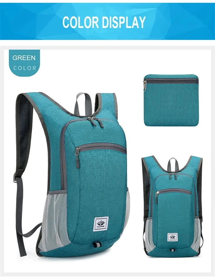 Portable Foldable Backpack,Men Women Ultralight Folding Bag,Outdoor Climbing Cycling Hiking  Knapsack Travel Daypack - M & M Global