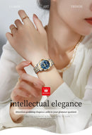 OLEVS Women's Watches 2858L Trend Fashion Original Quartz Watch for Lady Waterproof Luminous Date Stainless Steel Chronograph