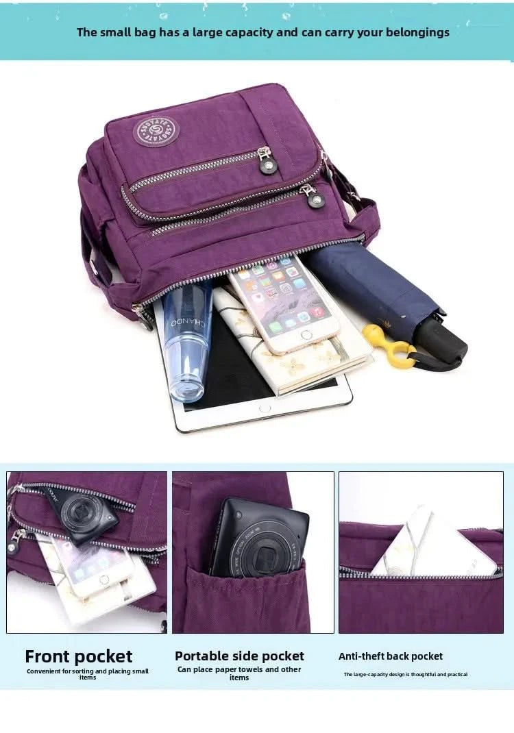 Large Capacity Nylon Crossbody Shoulder Bag for Home Use Middle-Aged And Elderly Women Casual Multi-Socket Slanting Bag - M & M Global