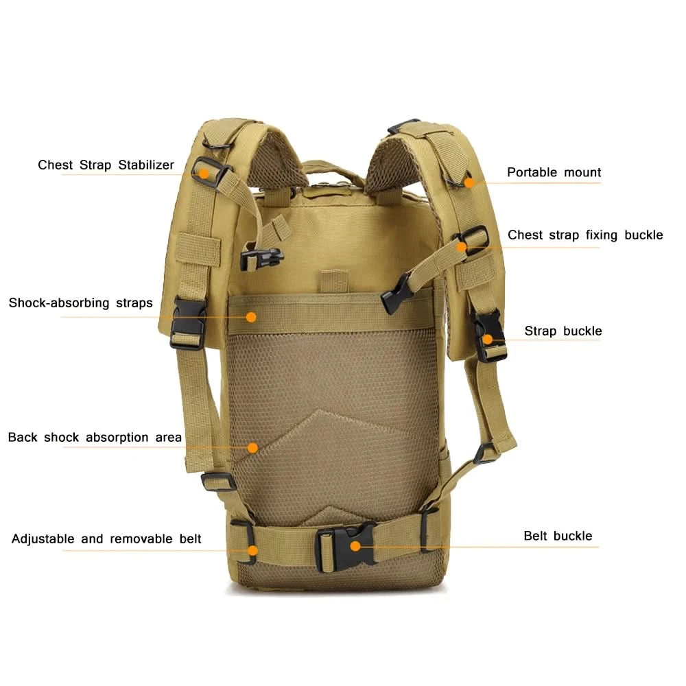 Military Tactical Backpack Army Day Assault Pack Rucksack Molle Bag Bug Out Bag - M & M Global