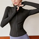 Women Long Sleeve Sport Jacket Spring Summer Gym Workout Coat Yoga Running Sports Cycling Top Casual Zipper Outfit Clothes Chic