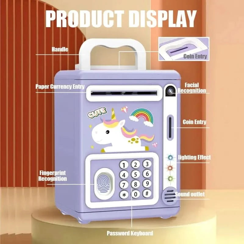 Electronic Savings Tank Automatic Paper Rolling Simulated Facial Fingerprint Recognition Birthday Christmas Thanksgiving Gift - M & M Global