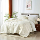 solid color cut flower craft Comforter sets, breathable, 100% microfiber, 1 quilt + 2 pillows, all seasons, machine washable.