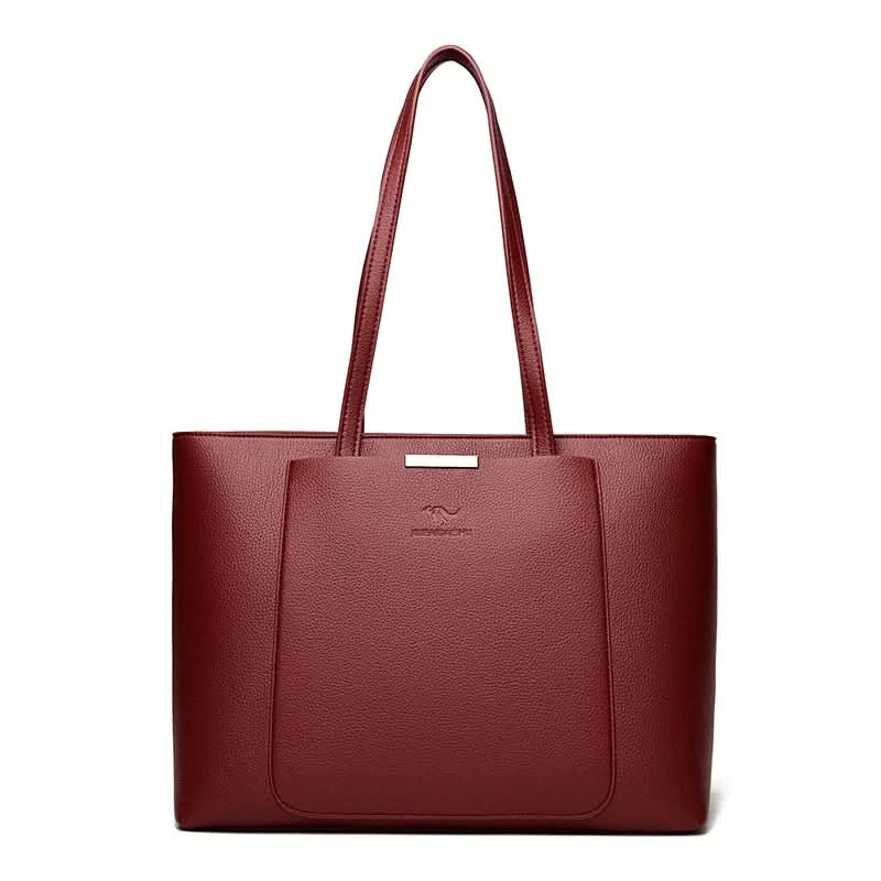 Solid Color Luxury Handbag Women Bags Designer HIgh Quality Leather Shoulder Bags for Women 2024 High Capacity Shopping Tote Bag - M & M Global