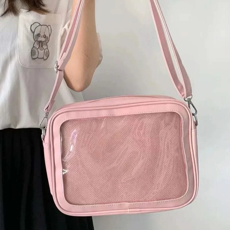 apanese High School Girls Crossbody Bags PU JK Handbags Transparent Itabag Women New bags Leather Shoulder Bag Bolso - M & M Global