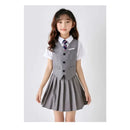 6PCS Summer Kids Weddding Suit Outfit Set Formal Elegant Suit for Kid Boy Kids Shirt Vest Shorts Socks Tie Sticker Clothing Suit - M & M Global